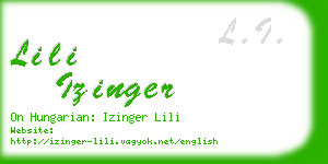 lili izinger business card